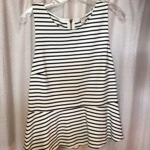 Striped J. Crew peplum top